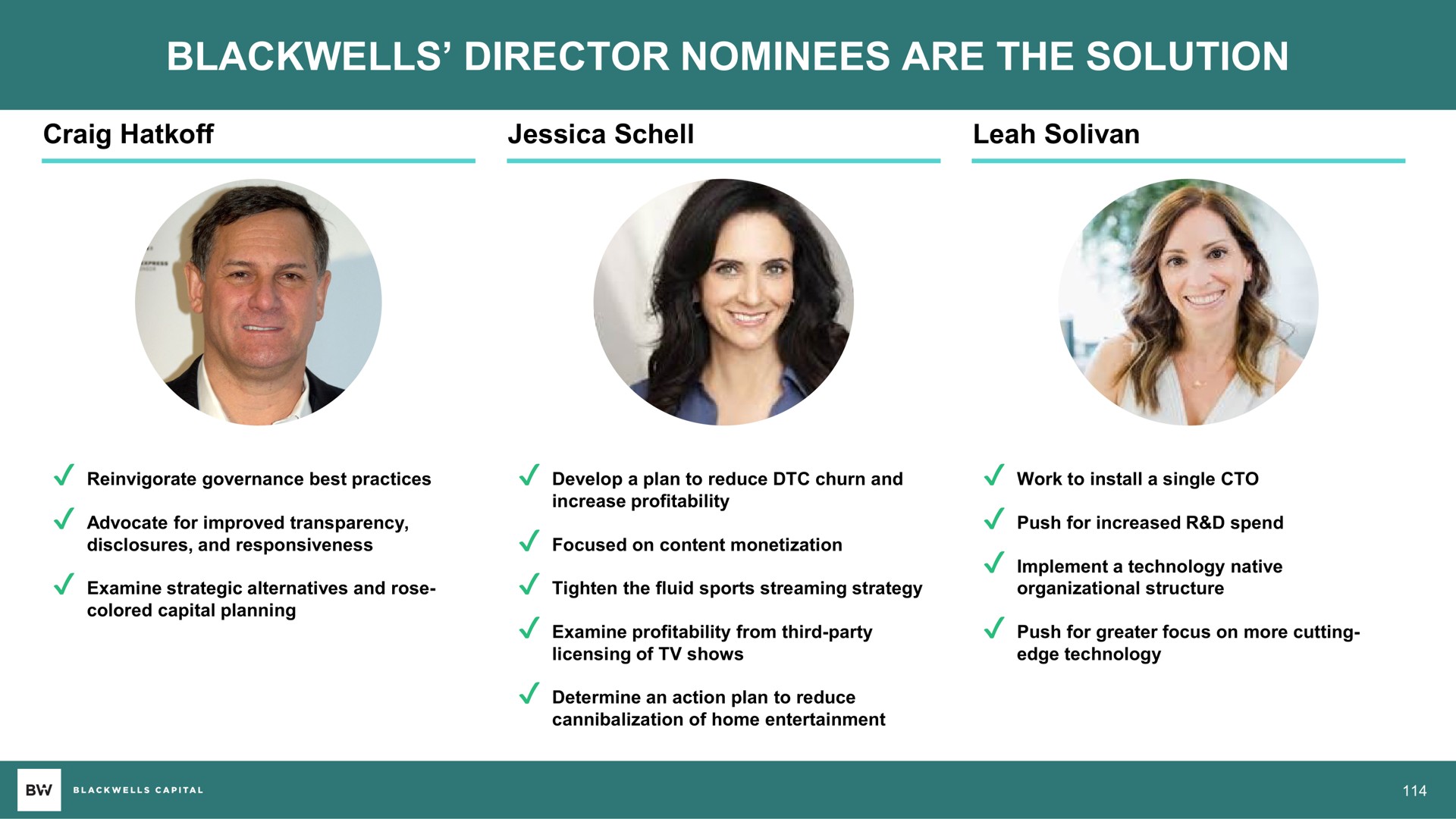 director nominees are the solution | Blackwells Capital
