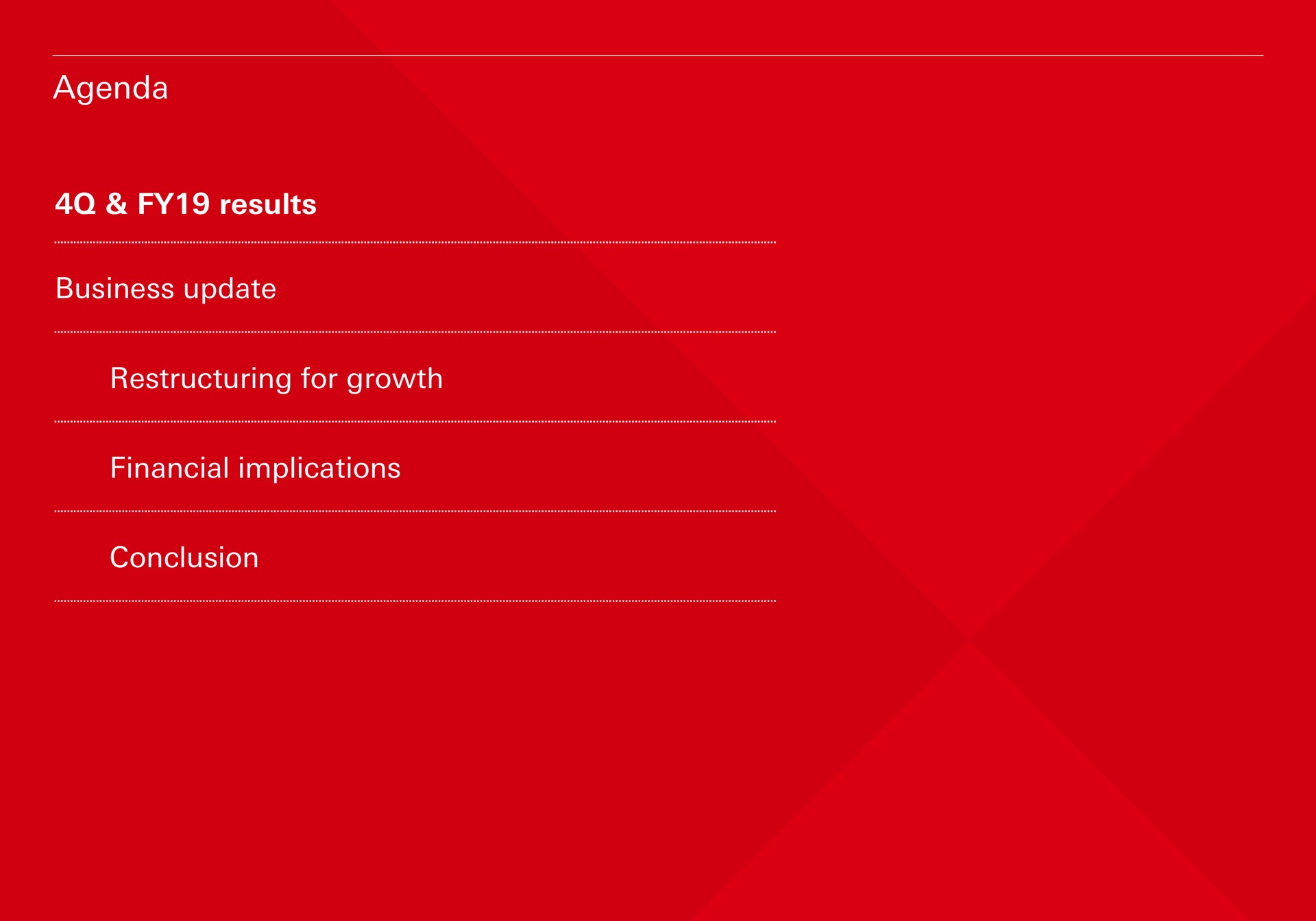 agenda results business update for growth financial implications conclusion | HSBC