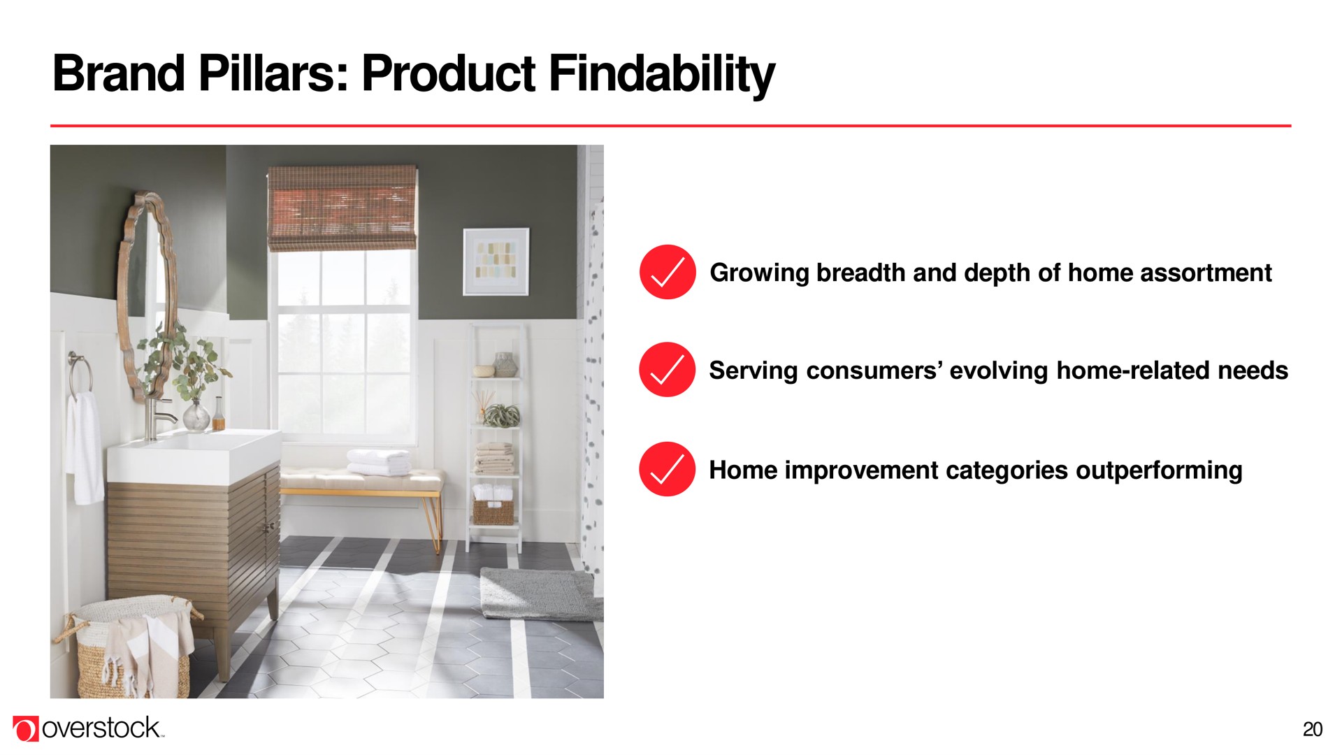 brand pillars product findability | Overstock