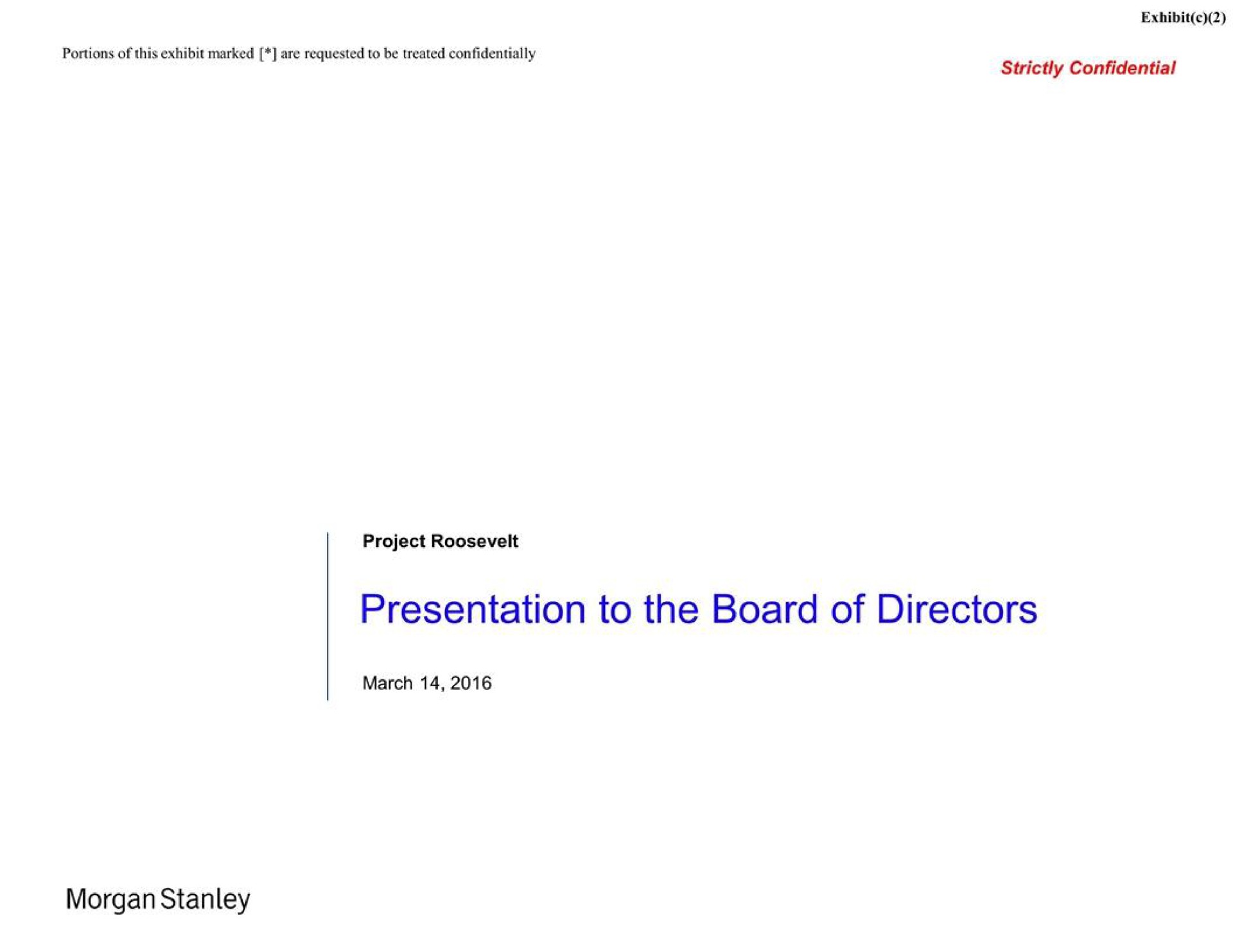 presentation to the board of directors morgan | Morgan Stanley