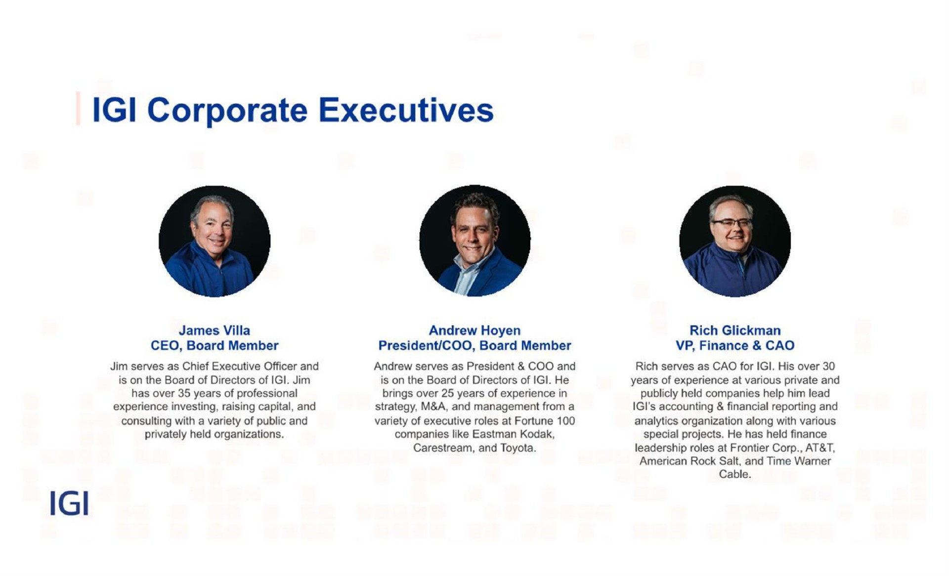 corporate executives | IGI