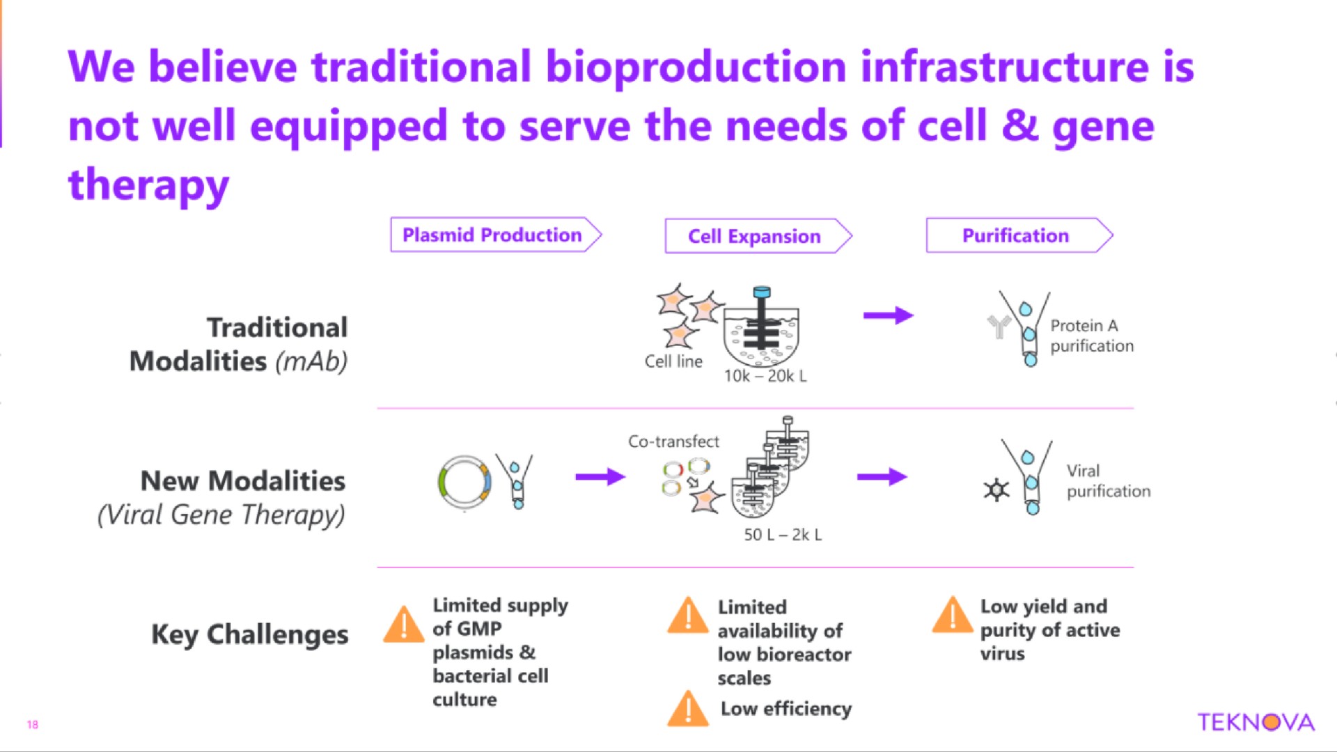 we believe traditional infrastructure is not well equipped to serve the needs of cell gene therapy production | Teknova