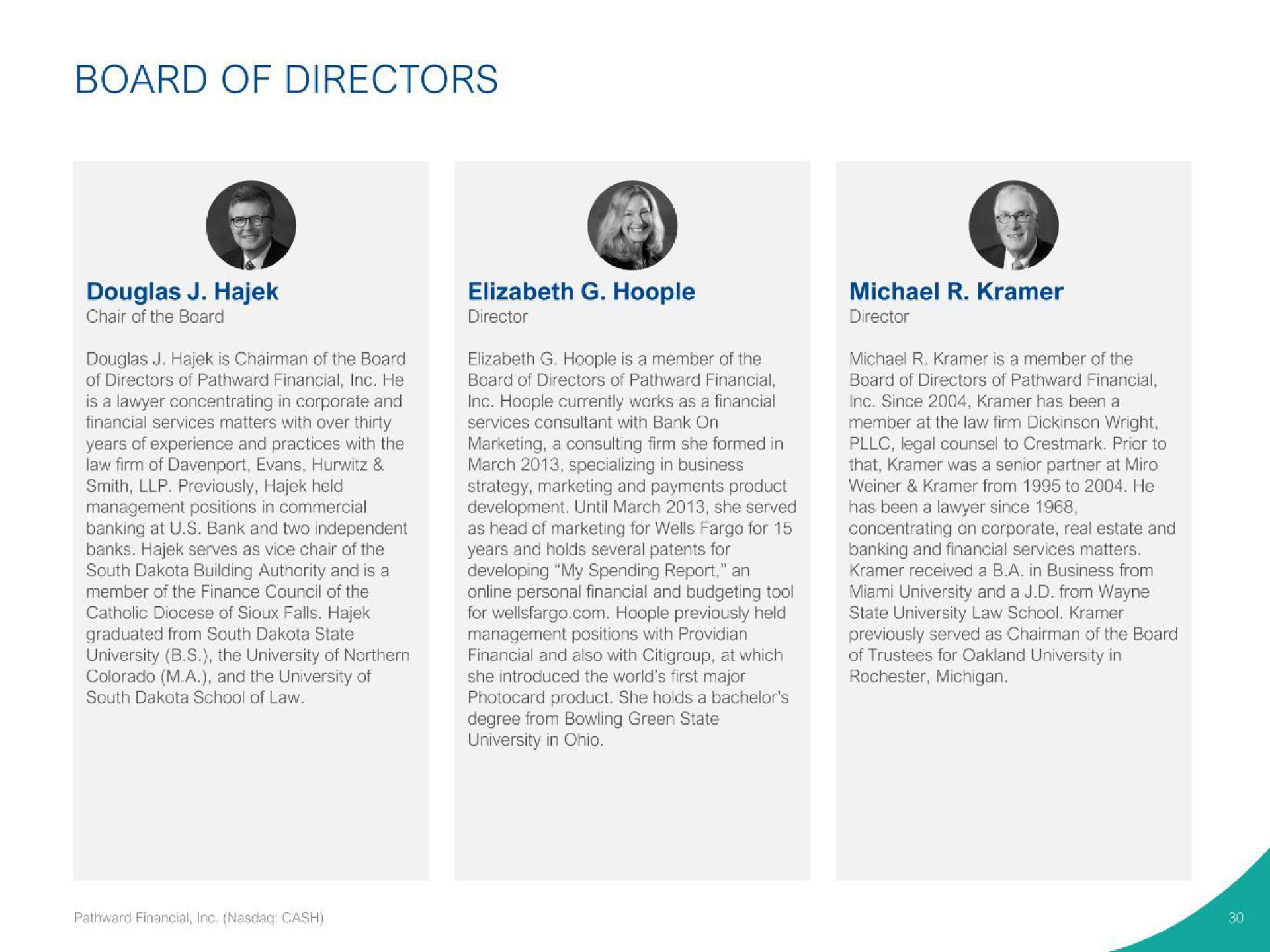 board of directors | Pathward Financial