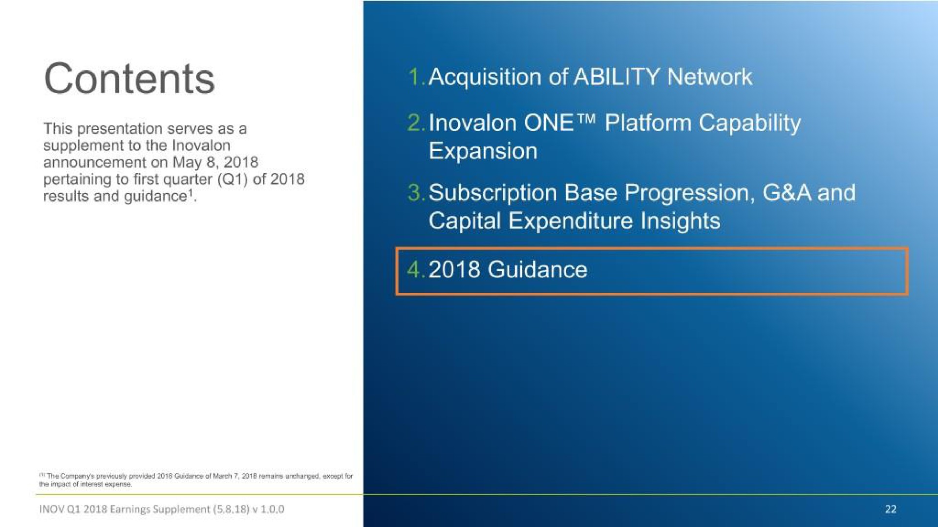 conte this presentation serves as a acquisition of ability network one platform capability capital expenditure insights | Inovalon
