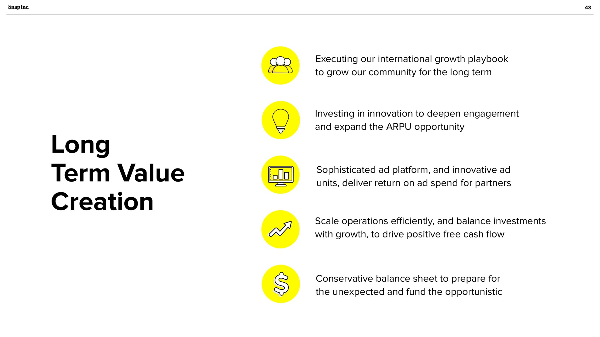 long term value creation | Snap Inc