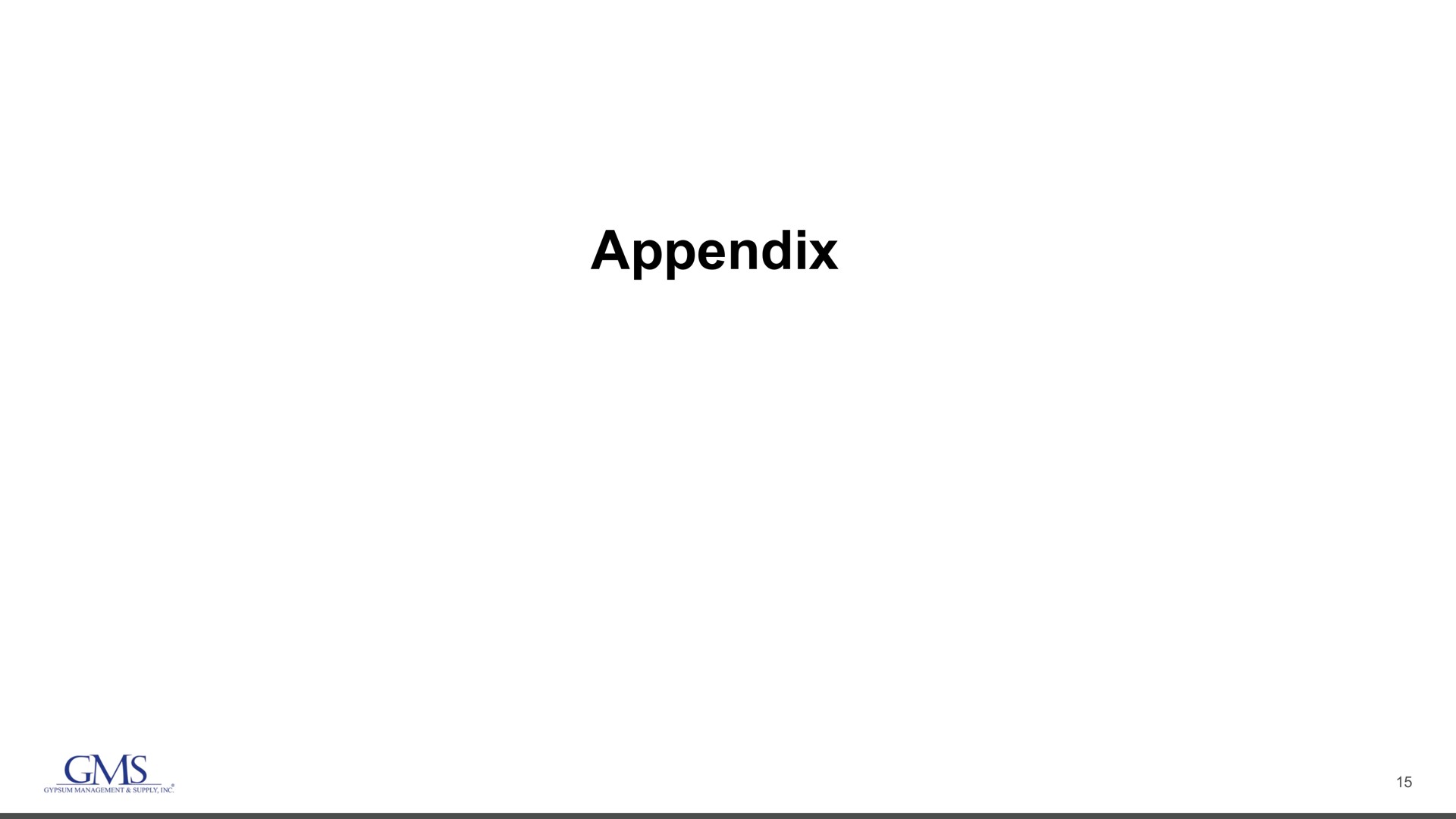 appendix | GMS