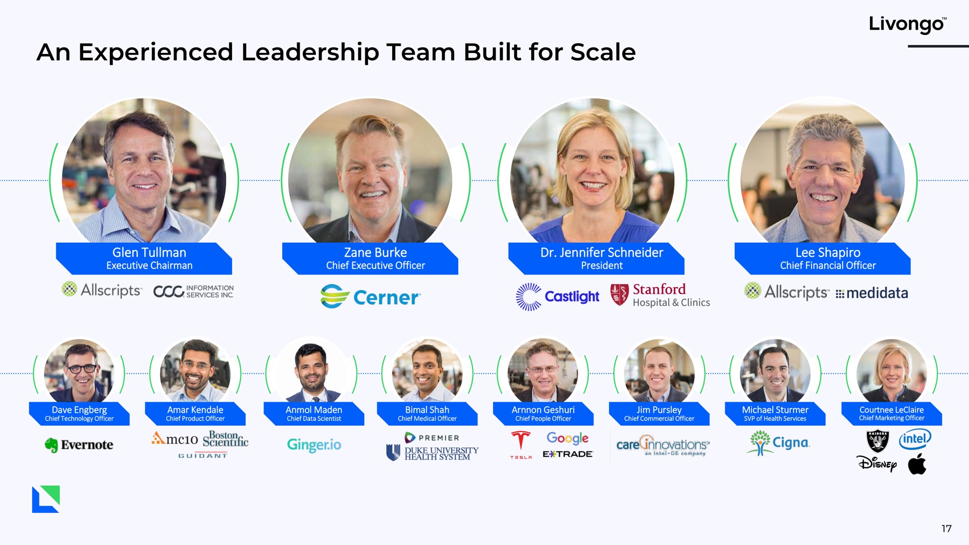 an experienced leadership team built for scale | Livongo