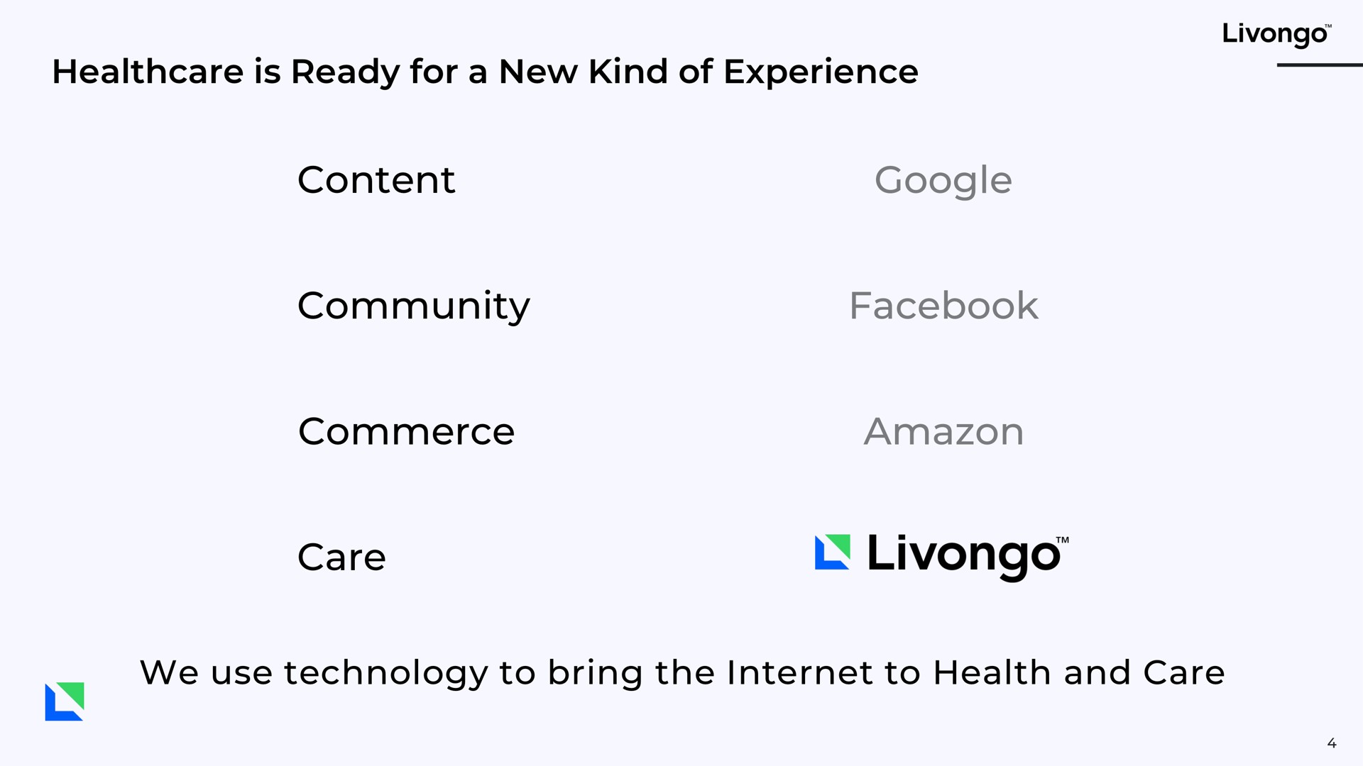 is ready for a new kind of experience content community commerce care we use technology to bring the to health and care | Livongo