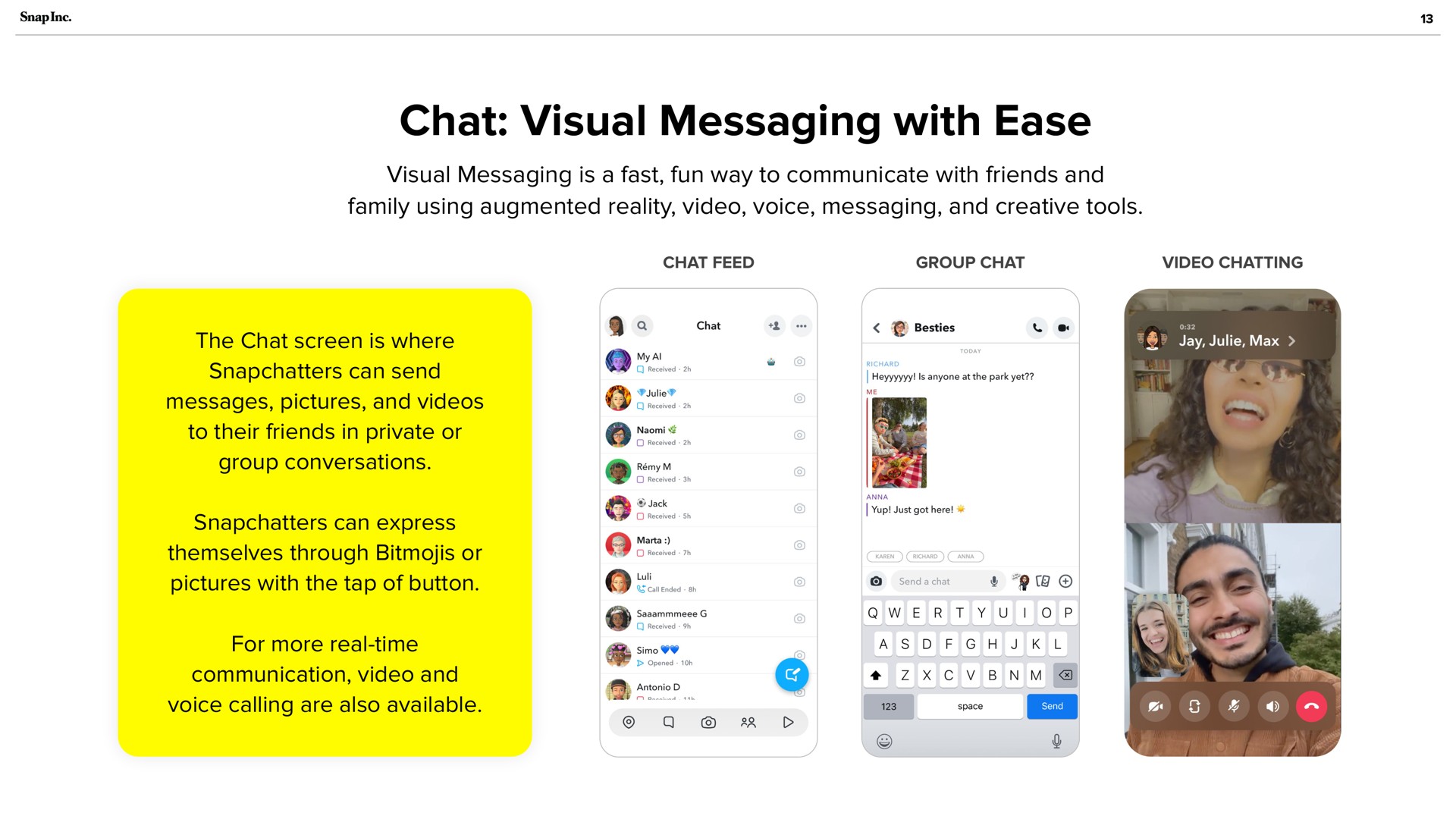 chat visual messaging with ease in | Snap Inc