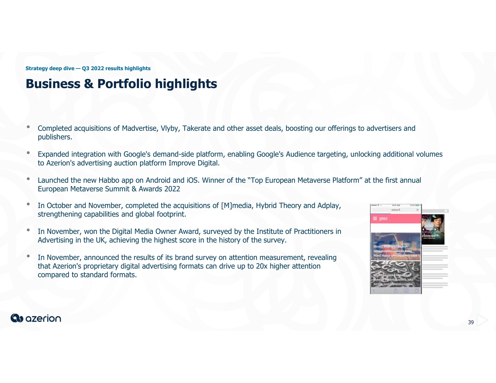 business portfolio highlights a | Azerion