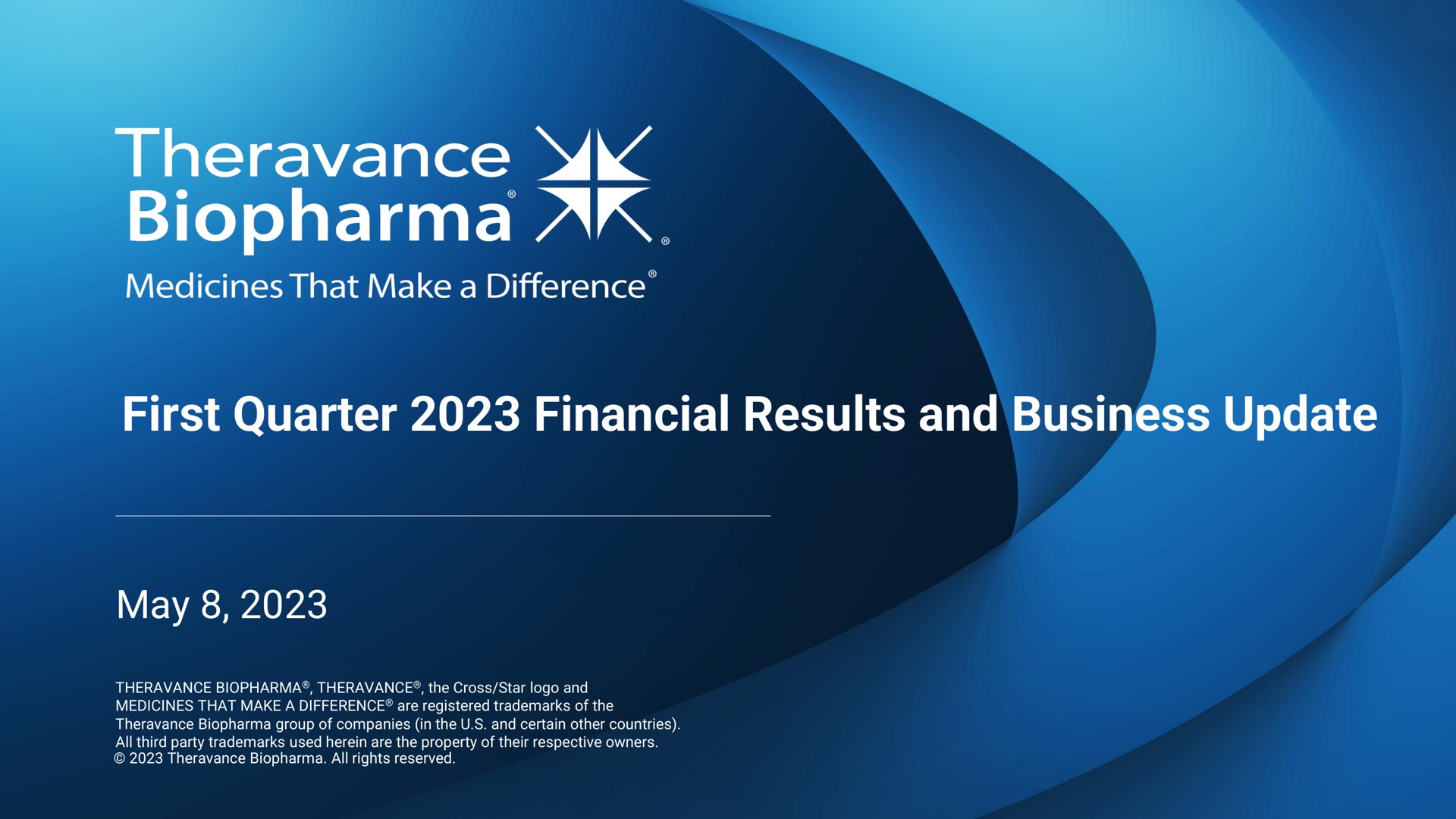 first quarter financial results and business update may | Theravance Biopharma