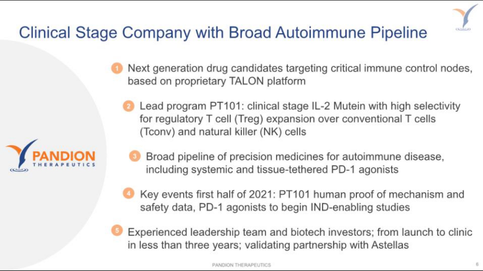 clinical stage company with broad pipeline | Pandion Therapeutics