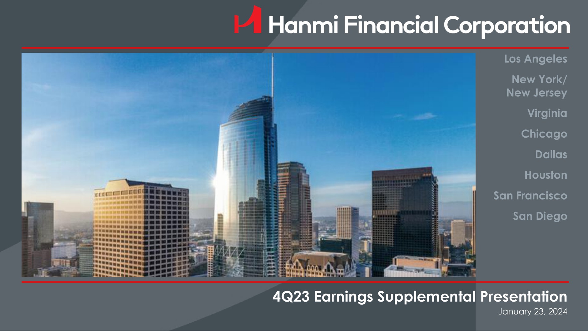 new york new jersey san san earnings supplemental presentation financial corporation | Hanmi Financial
