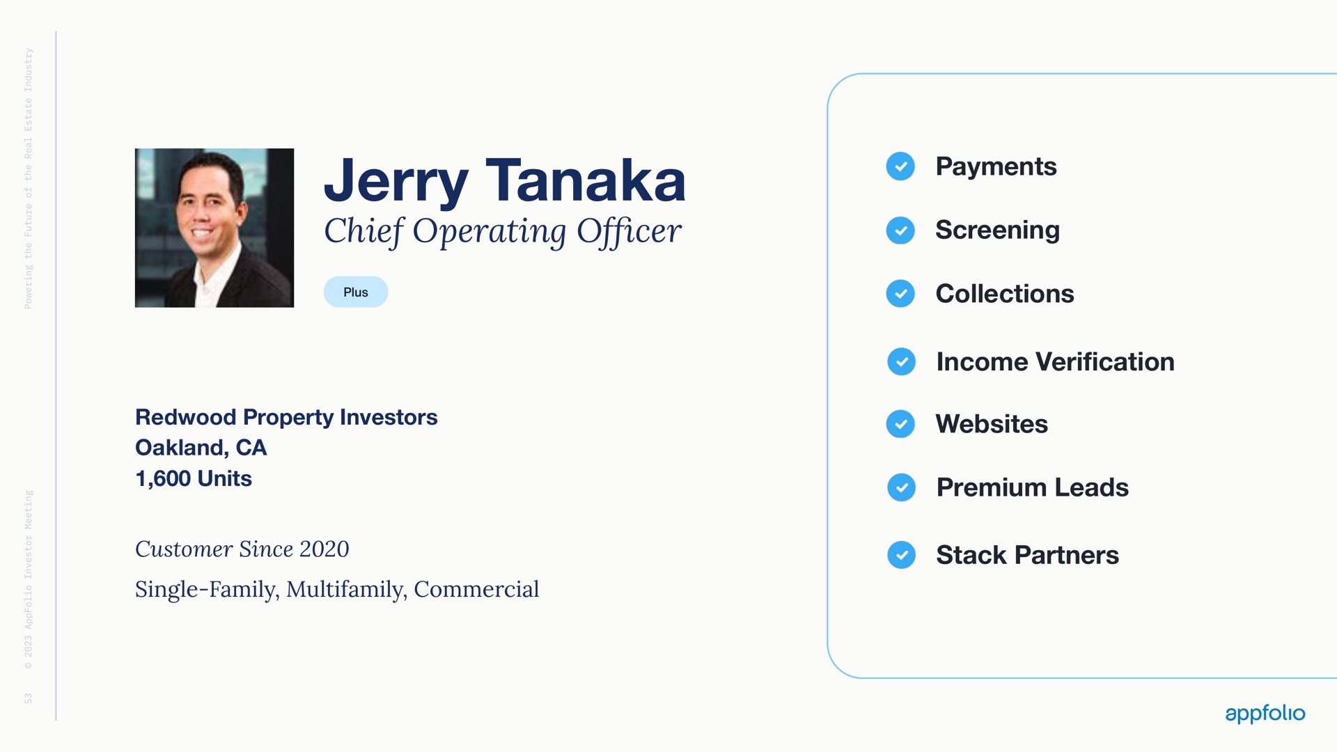 jerry chief operating of | AppFolio