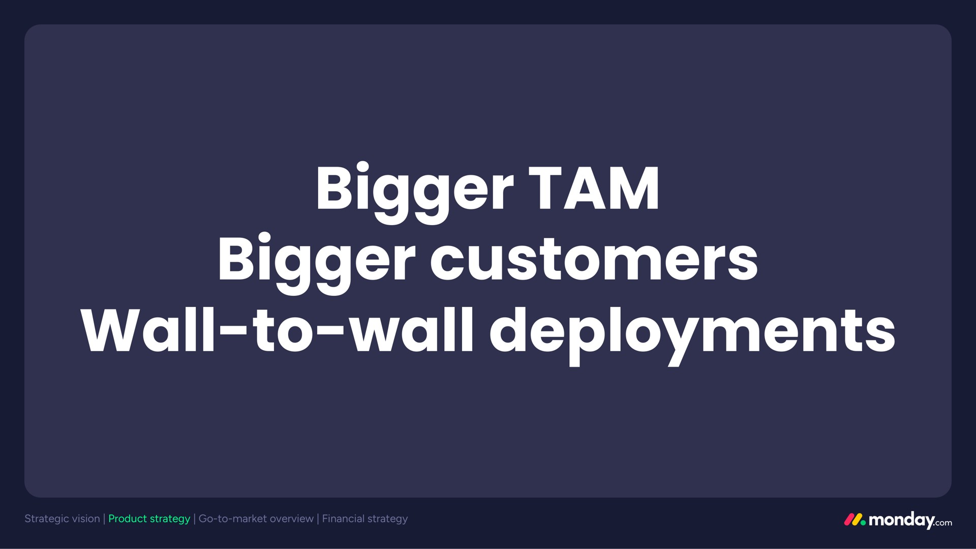 bigger tam bigger customers wall to wall deployments | monday.com