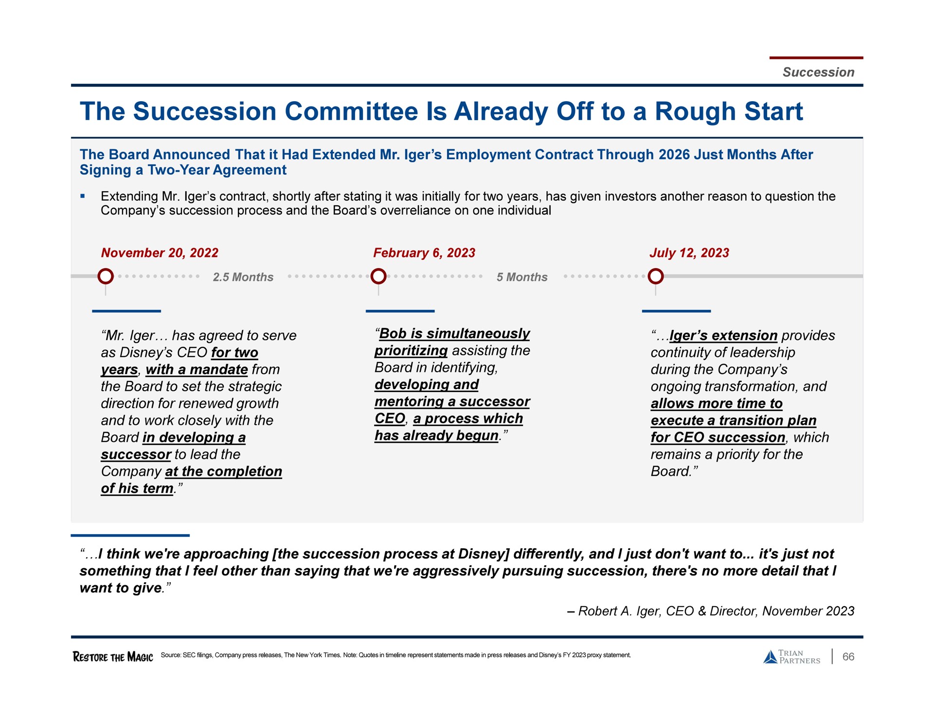 the succession committee is already off to a rough start | Trian Partners