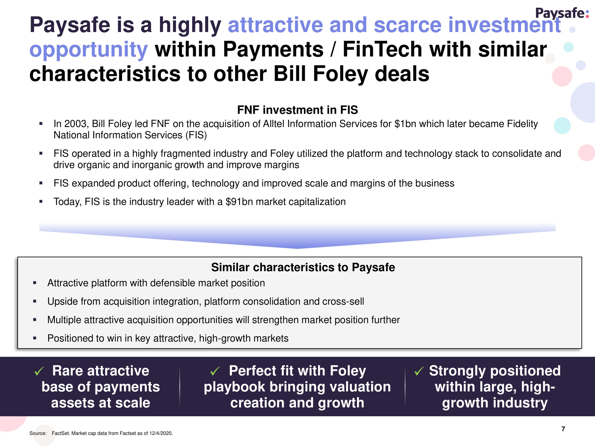 is a highly attractive and scarce investment opportunity within payments with similar characteristics to other bill deals | Paysafe
