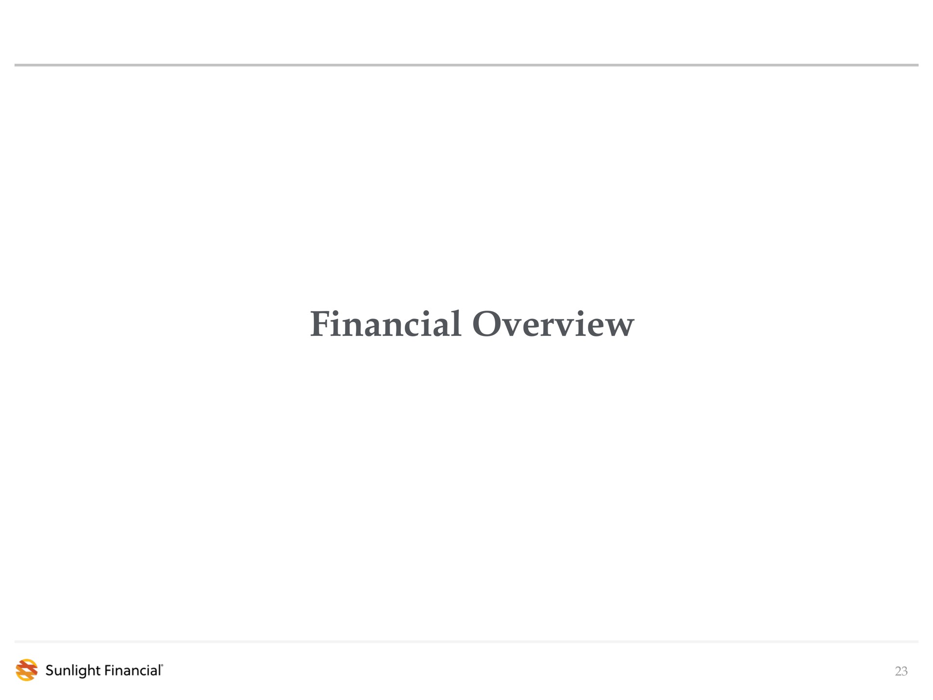 financial overview | Sunlight Financial