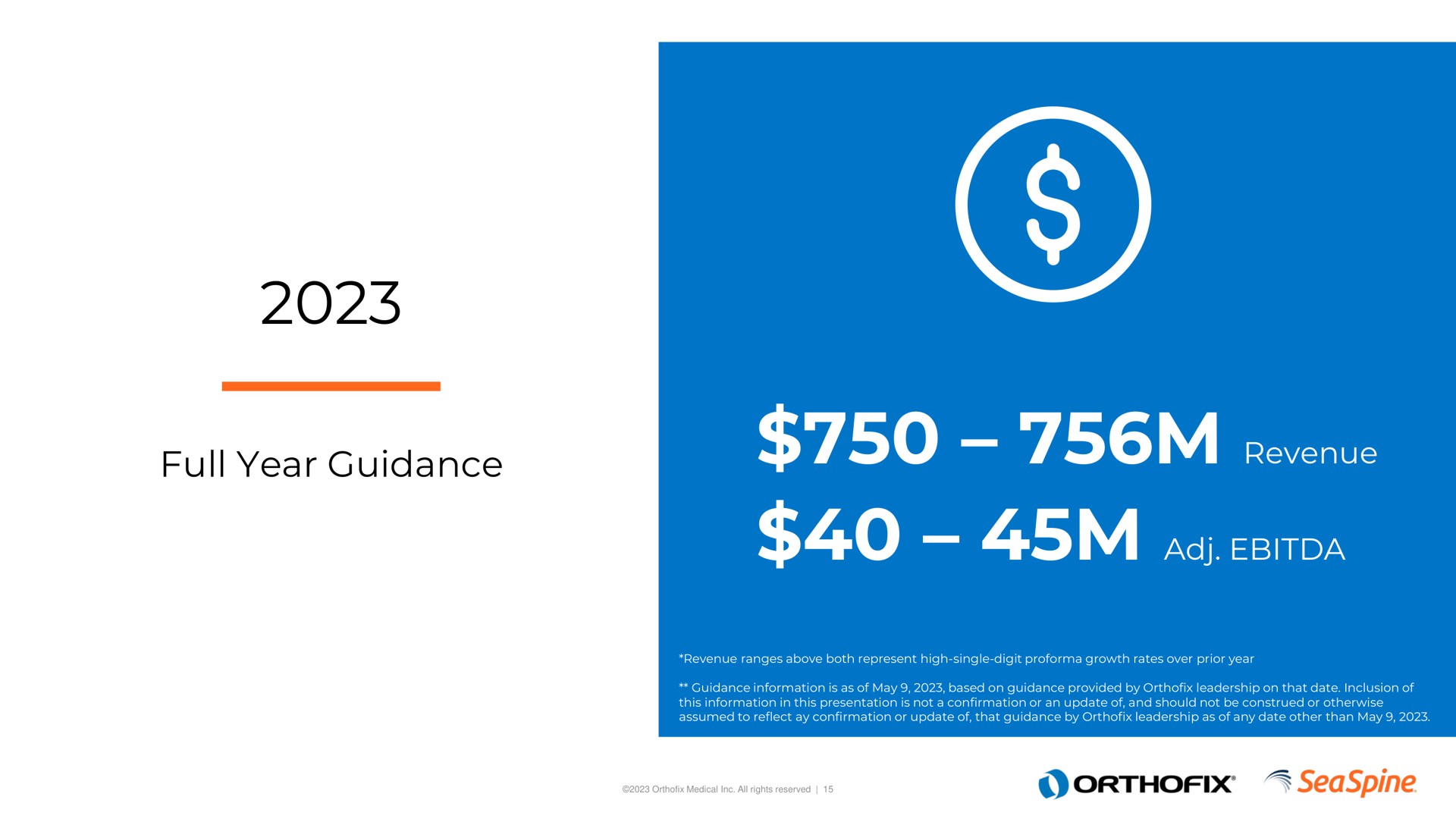 full year guidance revenue | Orthofix