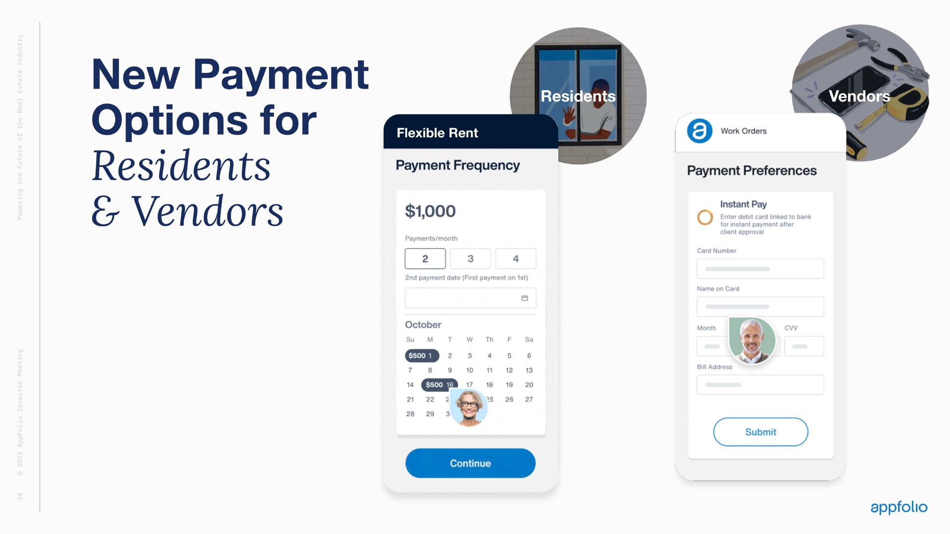 new payment options for residents vendors | AppFolio