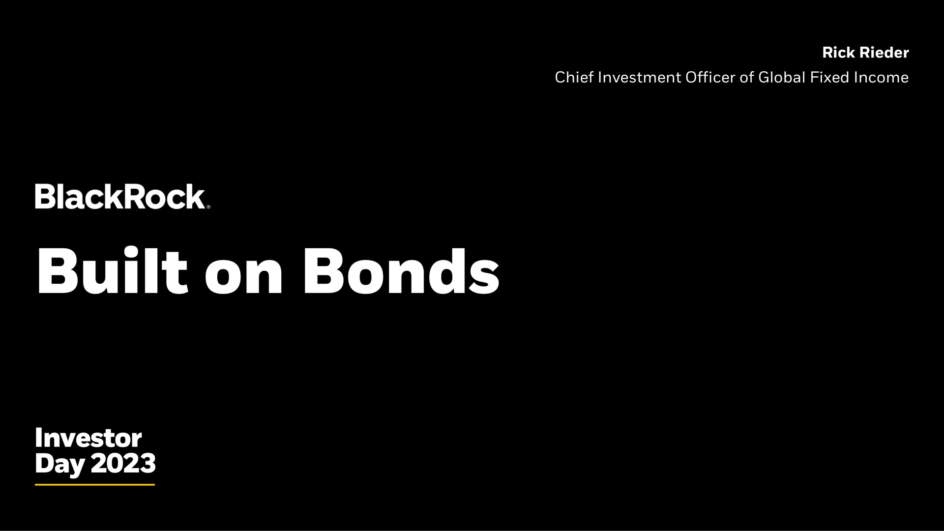 built on bonds investor day | BlackRock