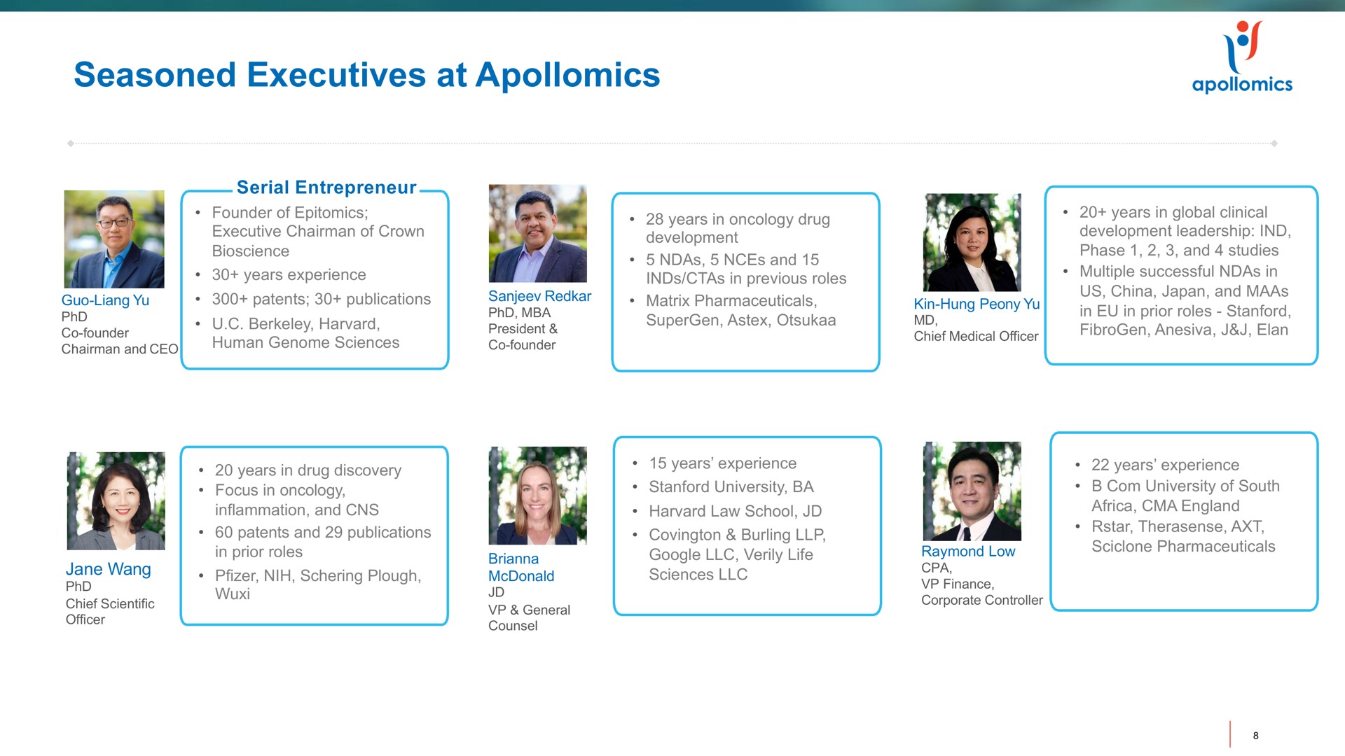 seasoned executives at | Apollomics