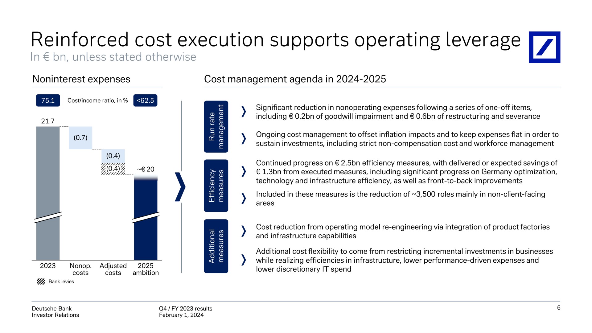 reinforced cost execution supports operating leverage | Deutsche Bank
