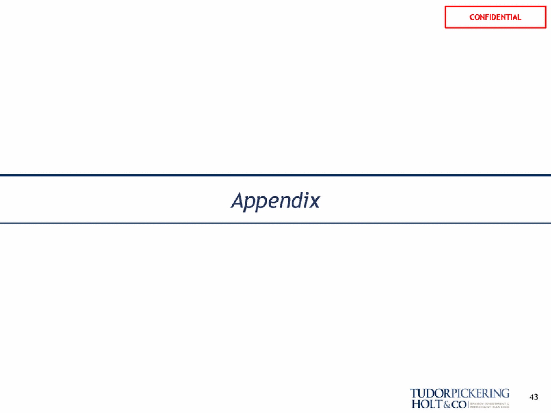 appendix | Tudor, Pickering, Holt & Co