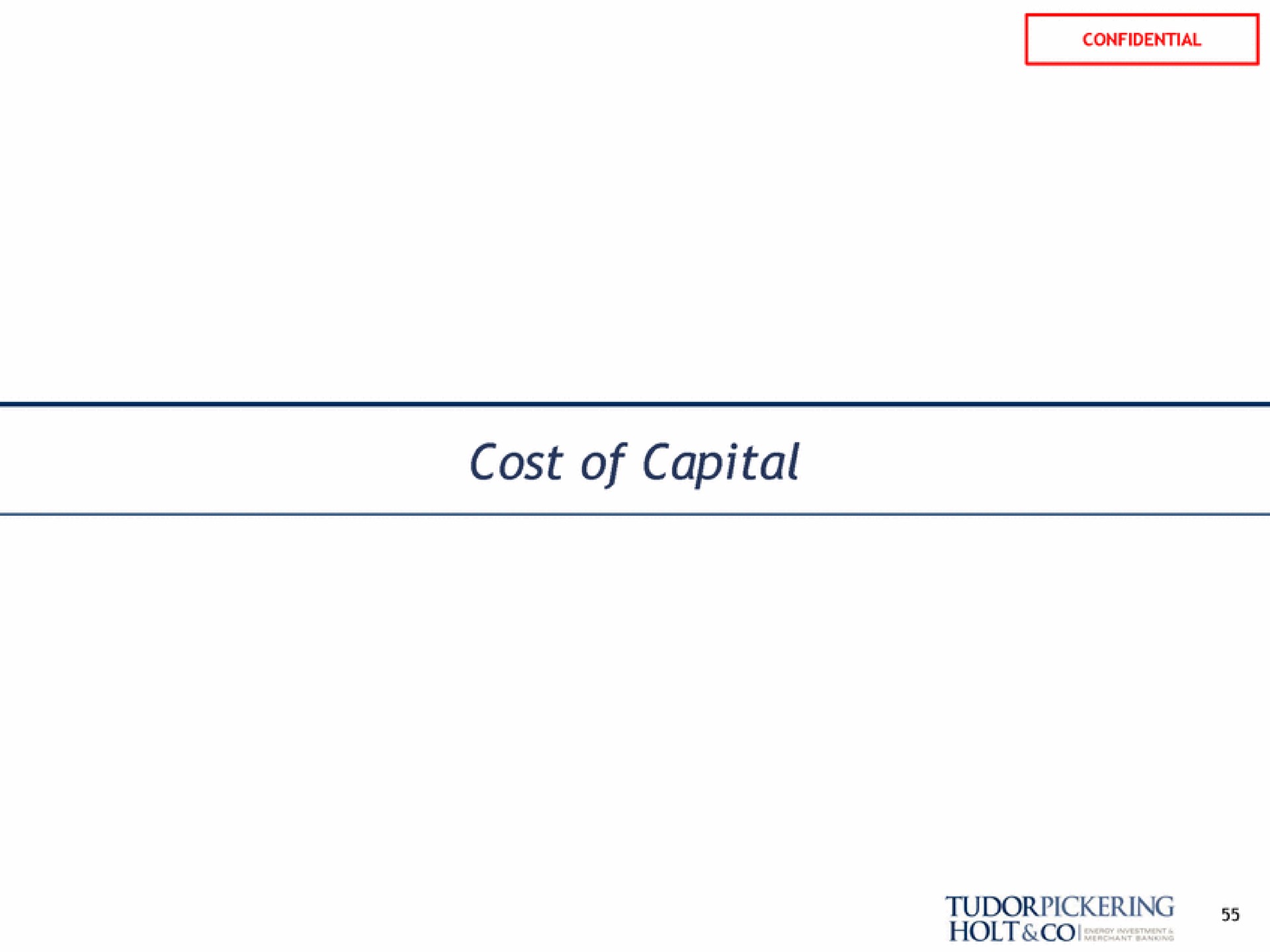 cost of capital holt | Tudor, Pickering, Holt & Co