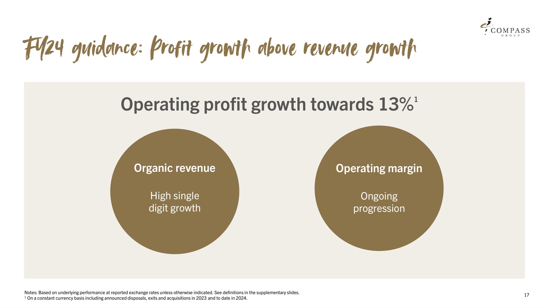 guidance profit growth above revenue growth fay revere | Compass Group