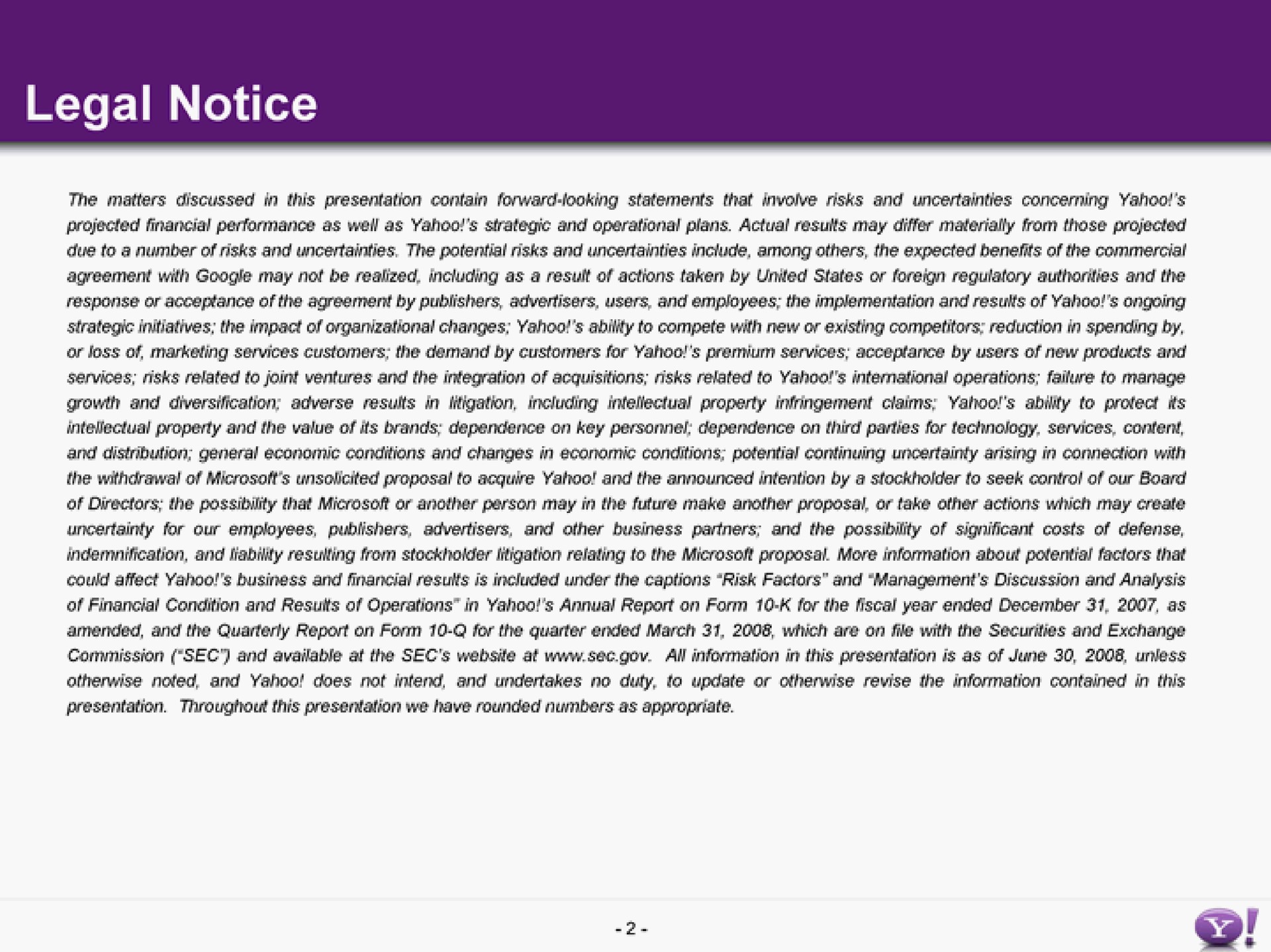 legal notice | Yahoo