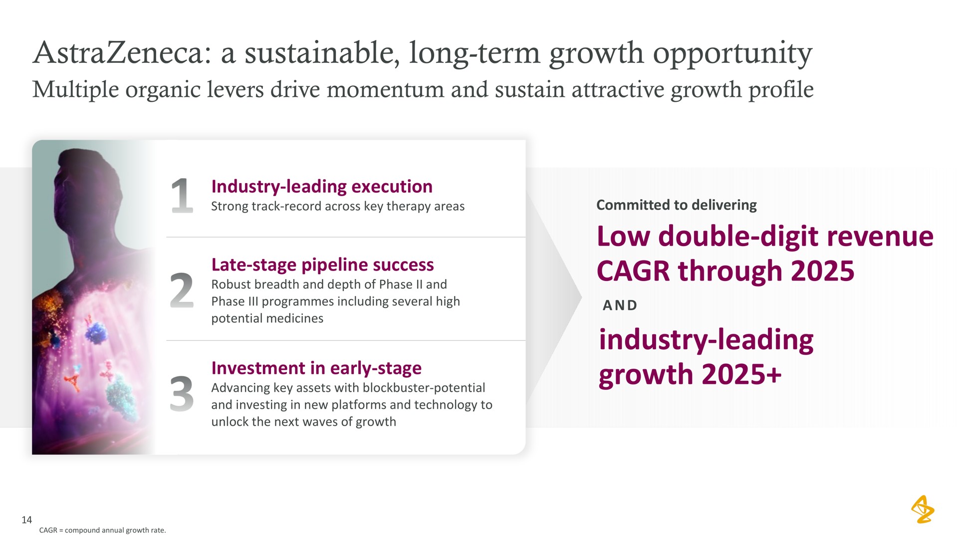 a sustainable long term growth opportunity low double digit revenue through industry leading growth | AstraZeneca