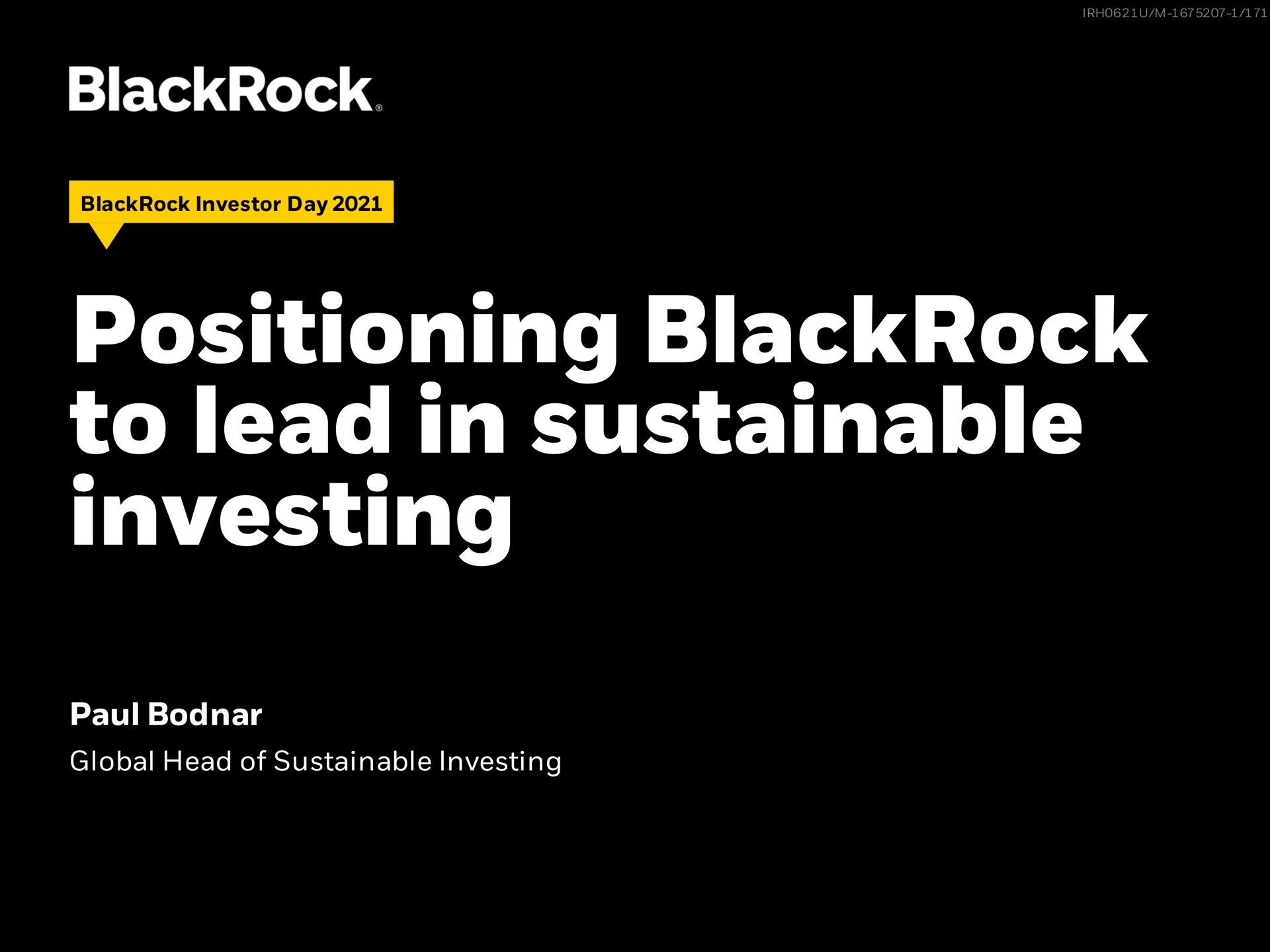 positioning to lead in sustainable investing | BlackRock
