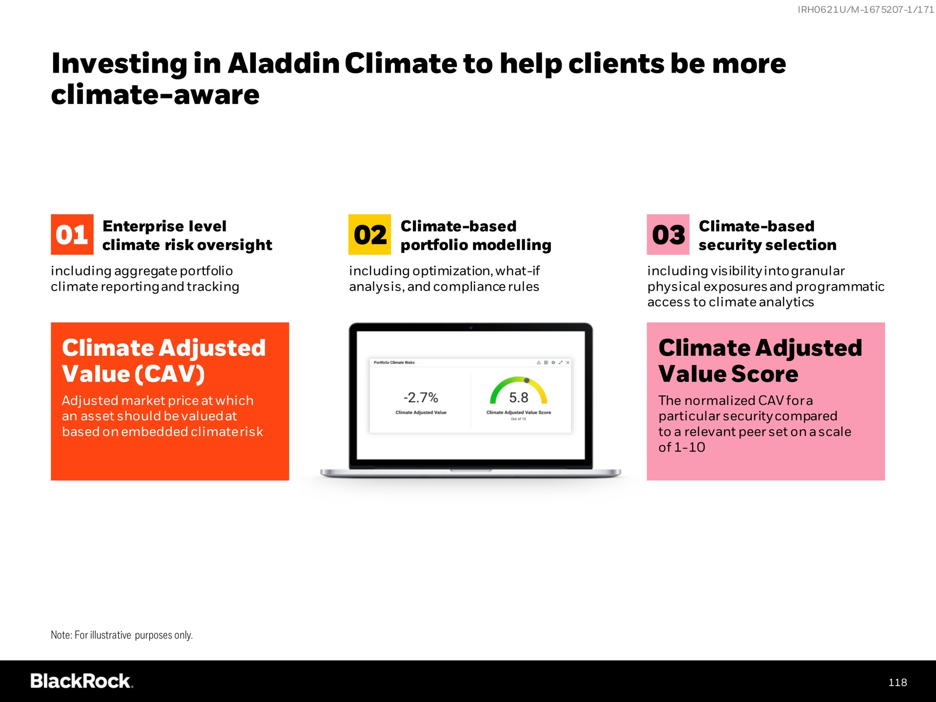 investing in climate to help clients be more climate aware climate adjusted value climate adjusted value score | BlackRock