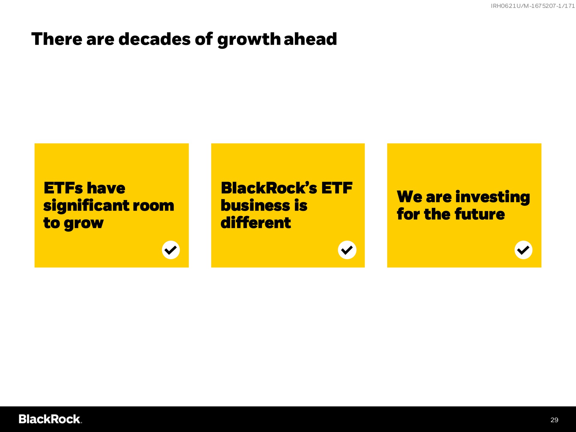 there are decades of growth ahead have significant room to grow business is different we are investing for the future | BlackRock