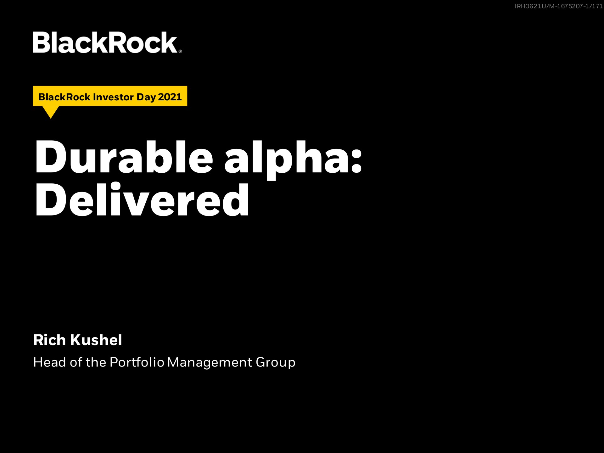 durable alpha delivered rich cod dal | BlackRock