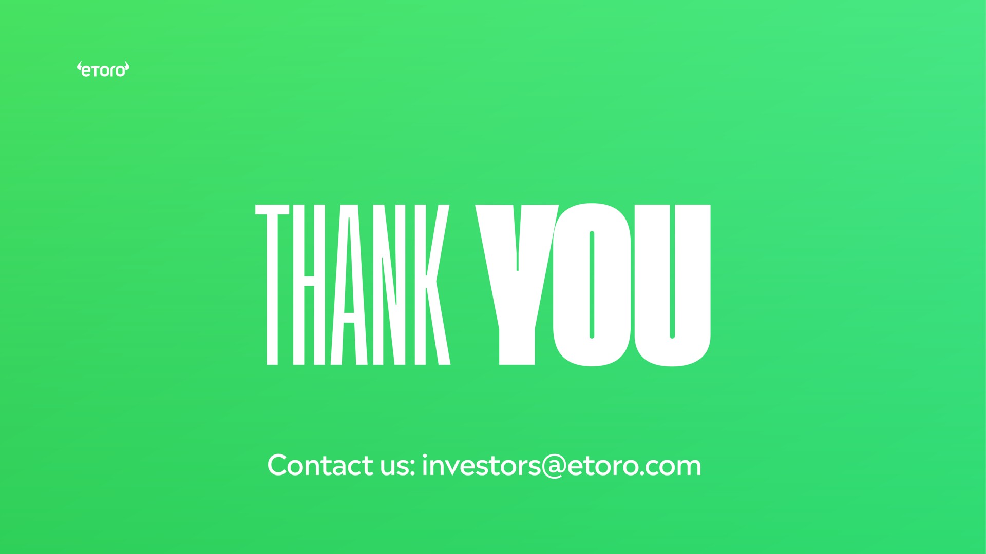 thank you contact us investors | eToro