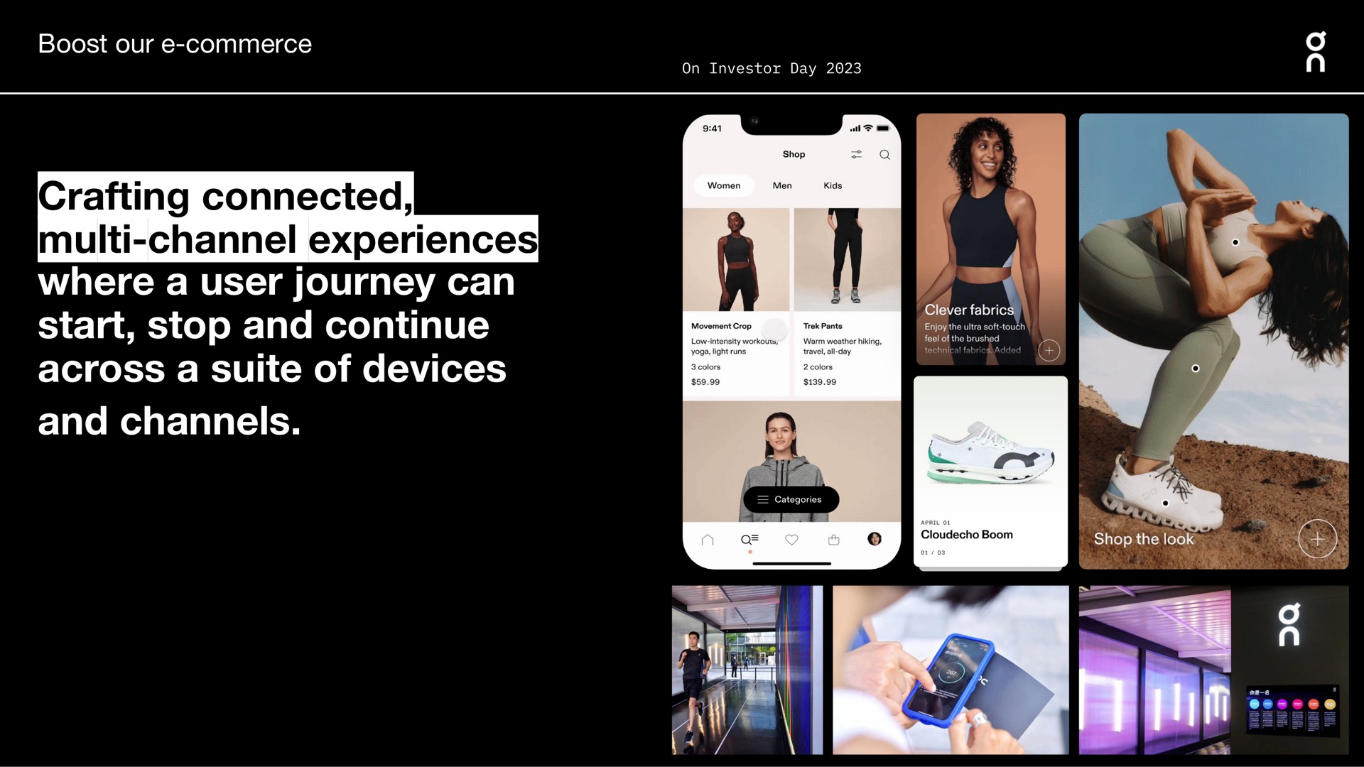 boost our commerce crafting connected channel experiences where a user journey can start stop and continue across a suite of devices and channels | On Holding