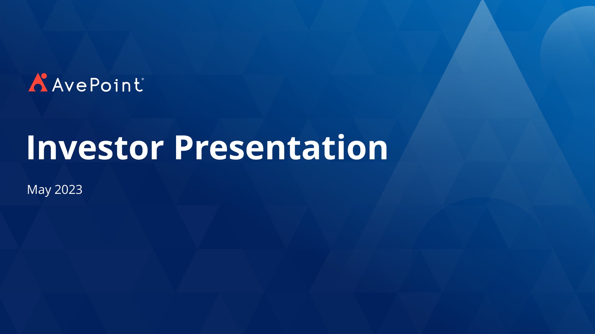 investor presentation may | AvePoint