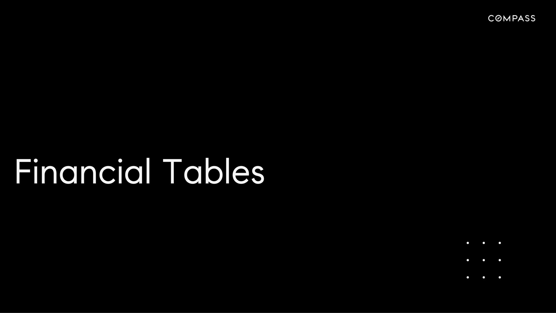 financial tables | Compass