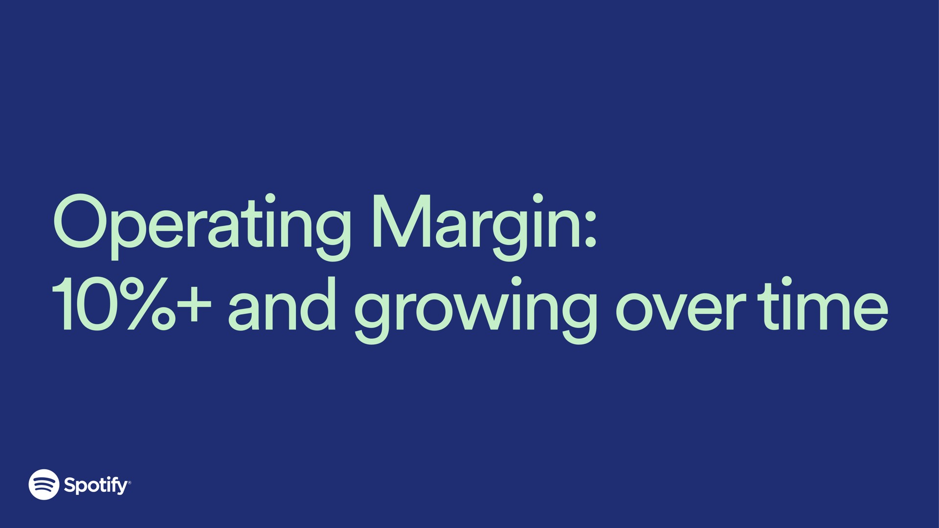 operating margin and growing over time | Spotify