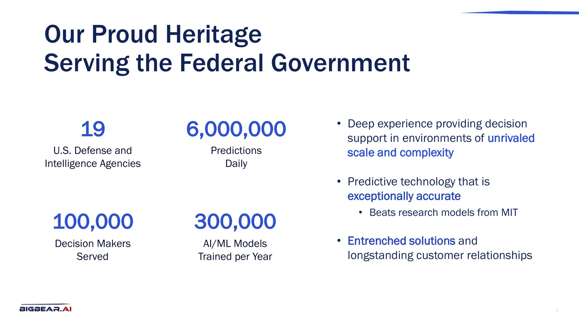 our heritage serving the federal government | Bigbear AI