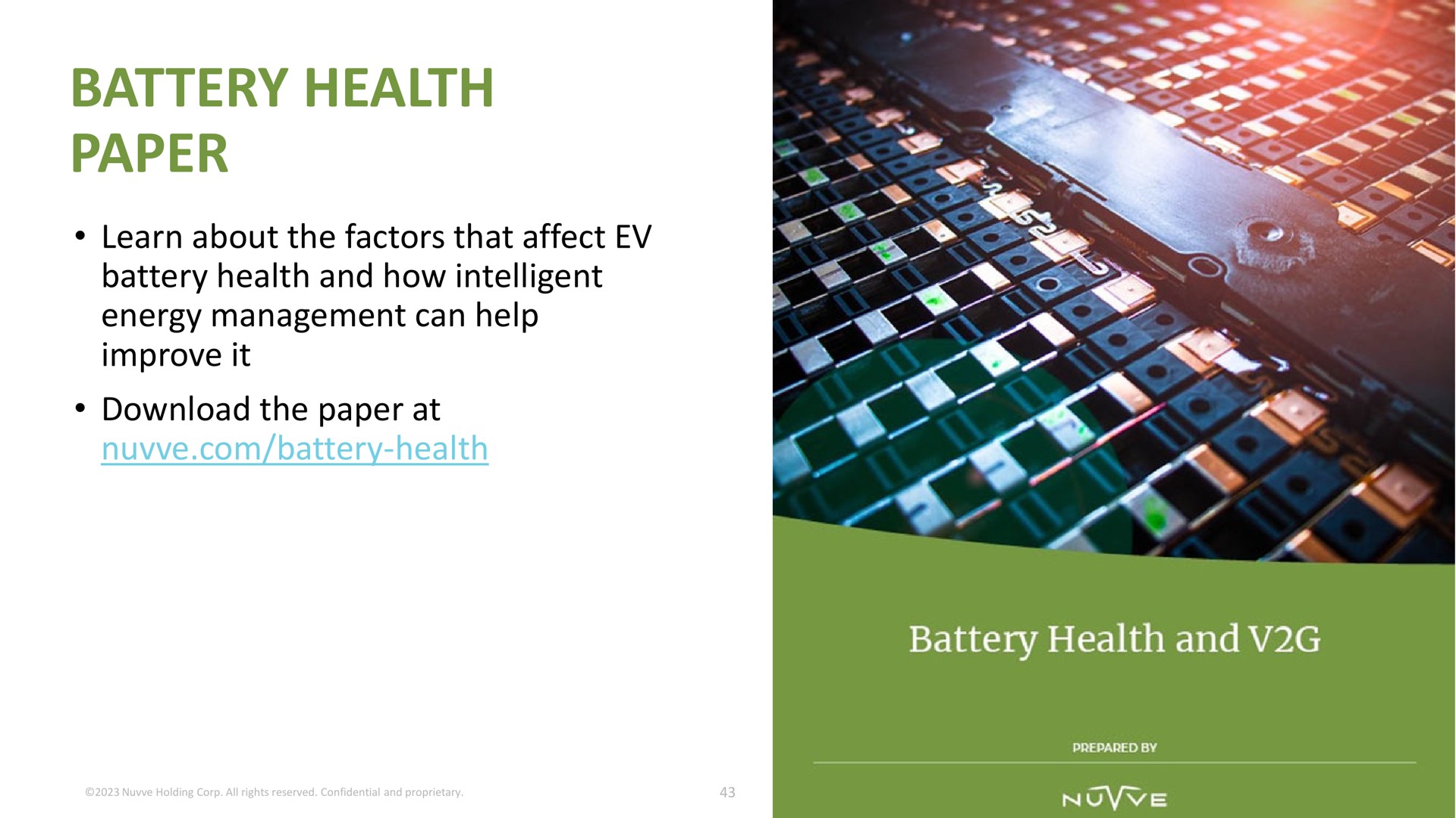 battery health paper learn about the factors that affect battery health and how intelligent energy management can help improve it the paper at battery health | Nuvve