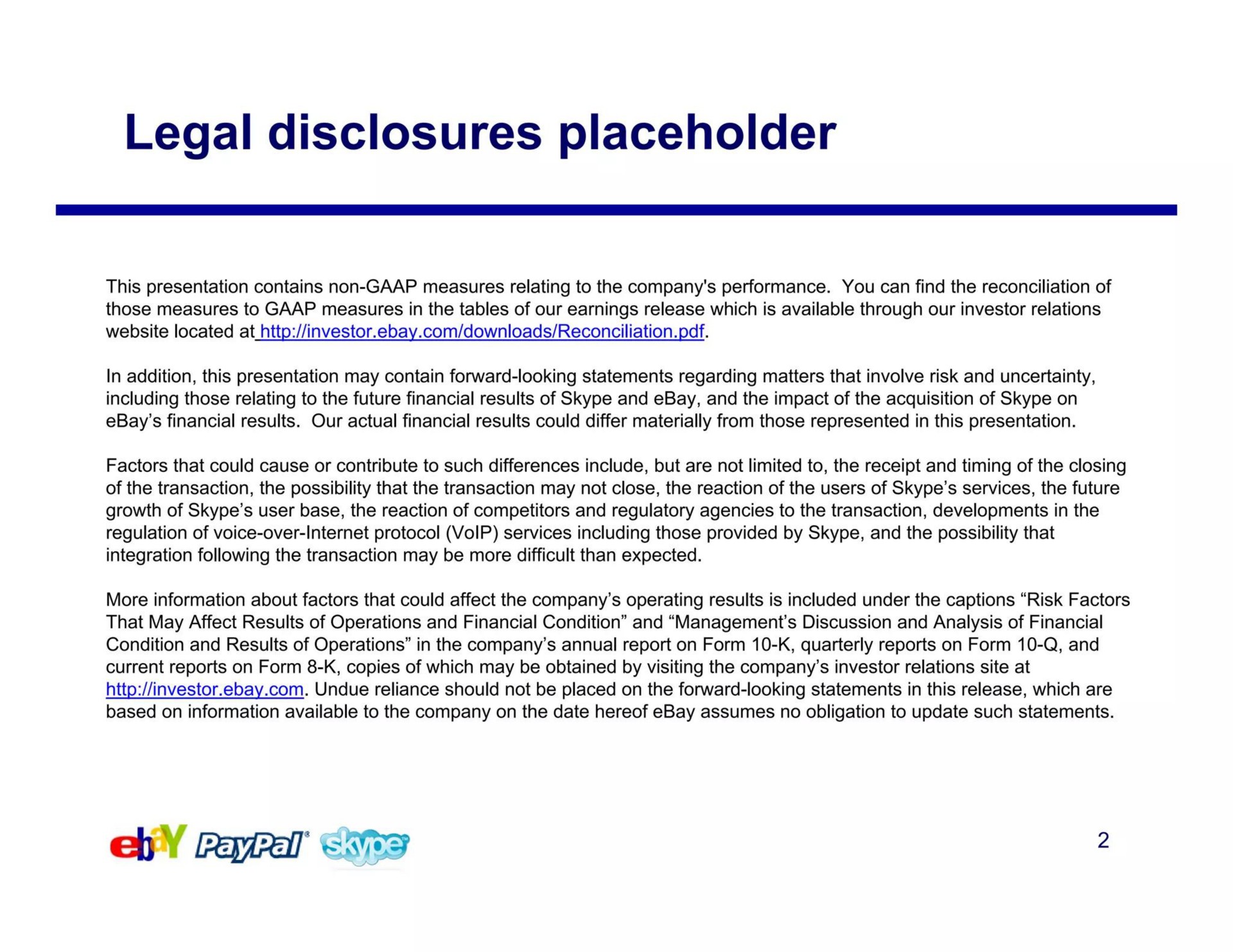 legal disclosures | eBay