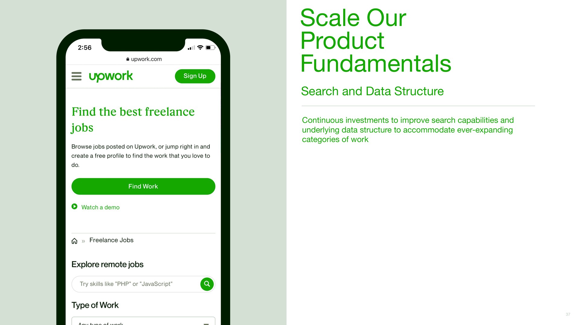 scale our product fundamentals | Upwork