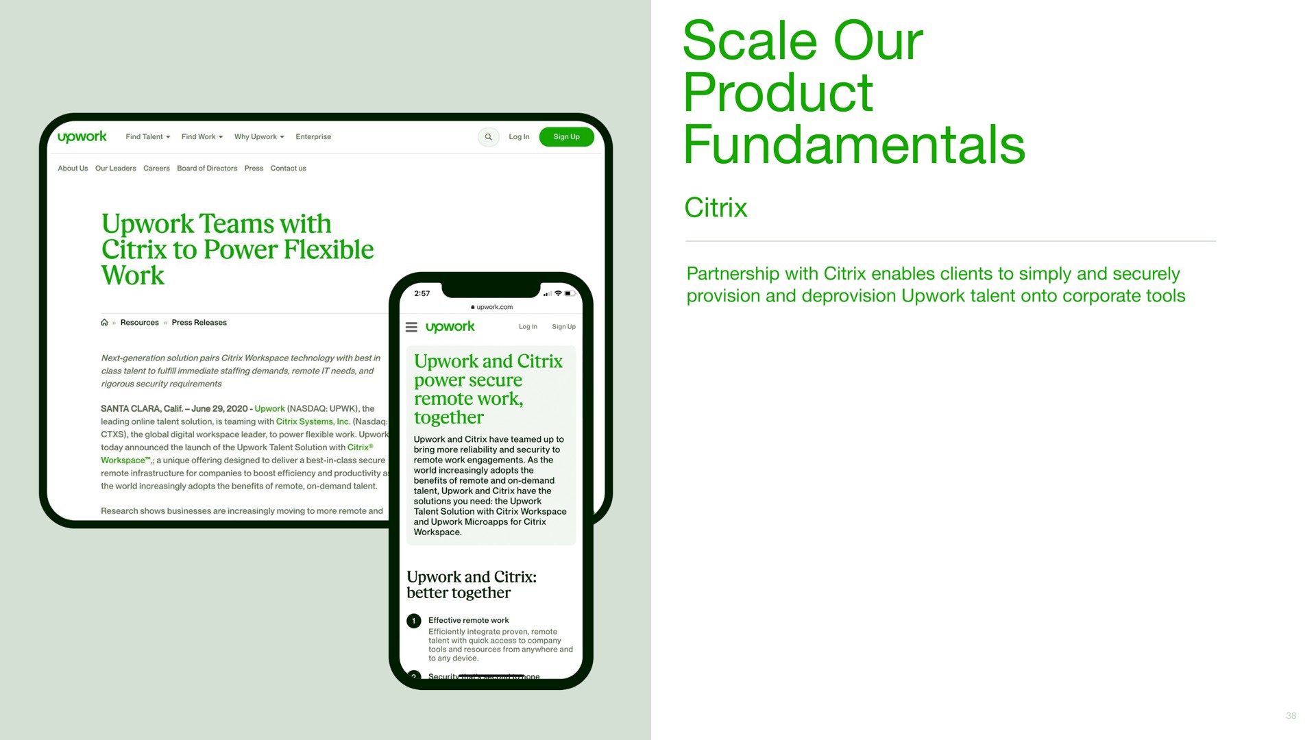 scale our product fundamentals | Upwork