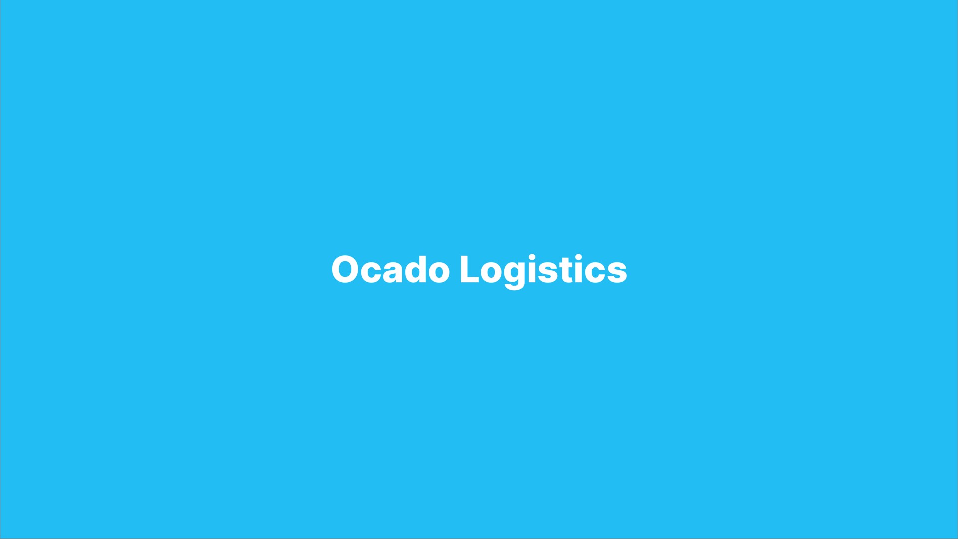 logistics | Ocado