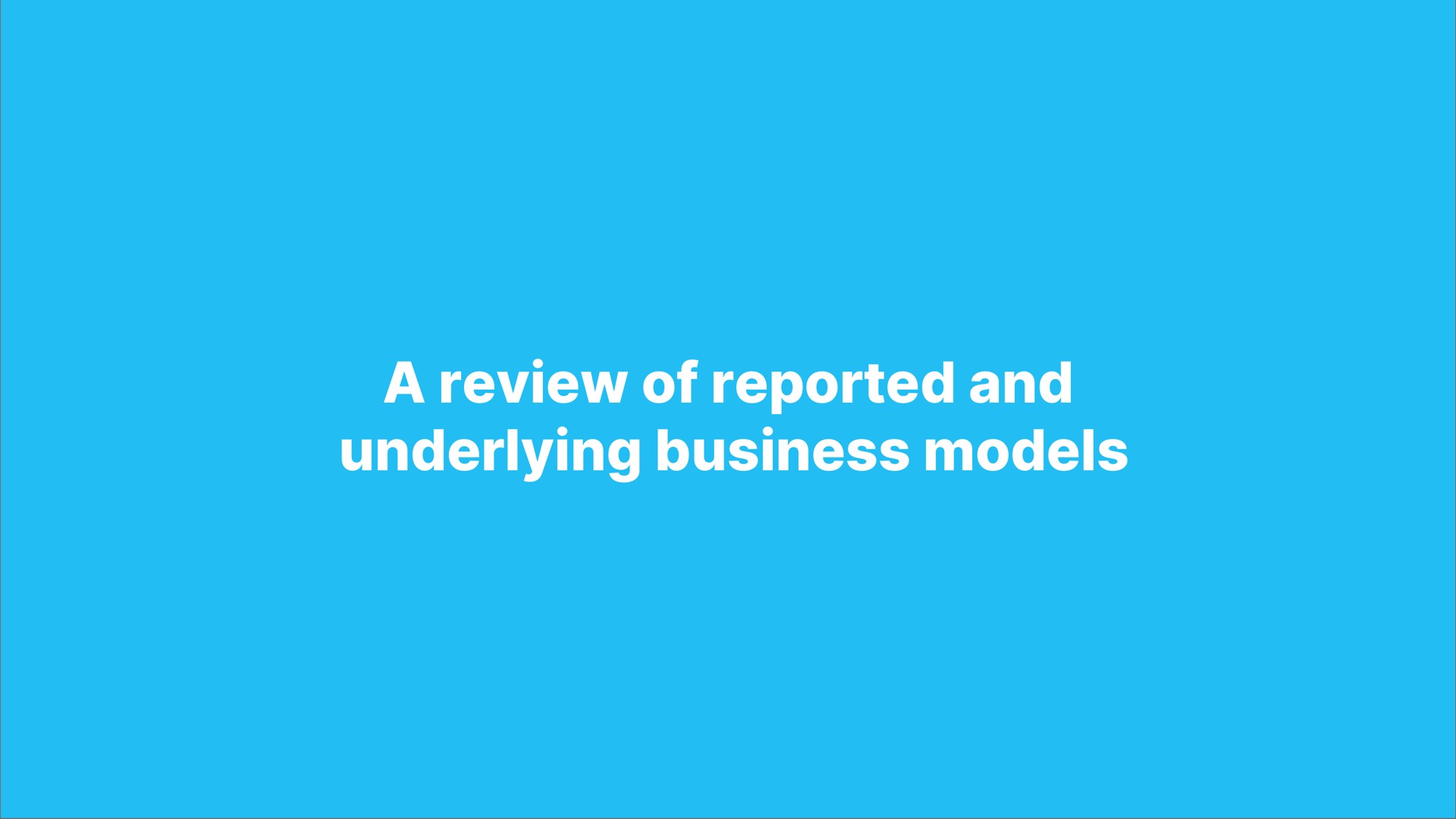 a review of reported and underlying business models | Ocado