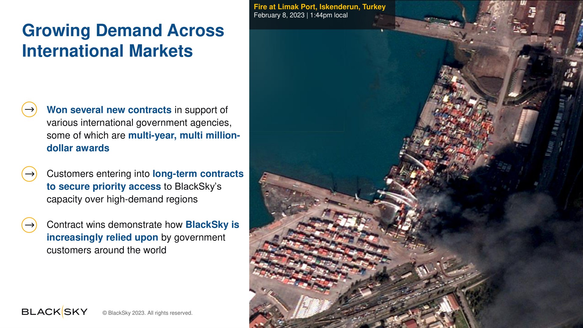 growing demand across international markets | BlackSky