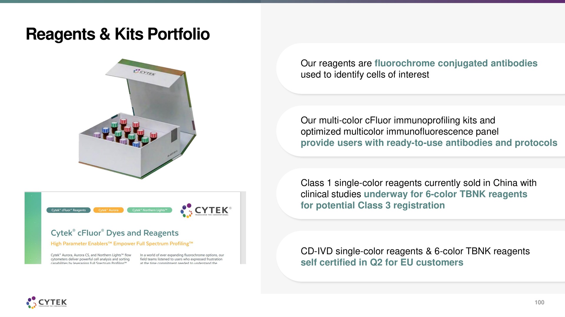 reagents kits portfolio | Cytek